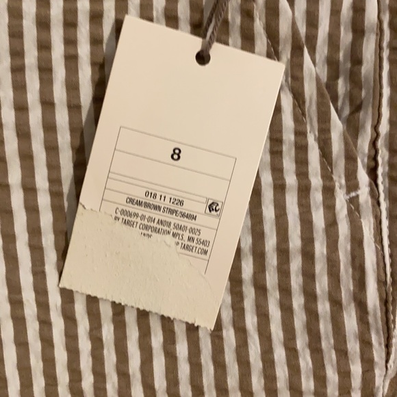 NWT A New Day Taupe/white Stripe Seersucker Short - Picture 5 of 15